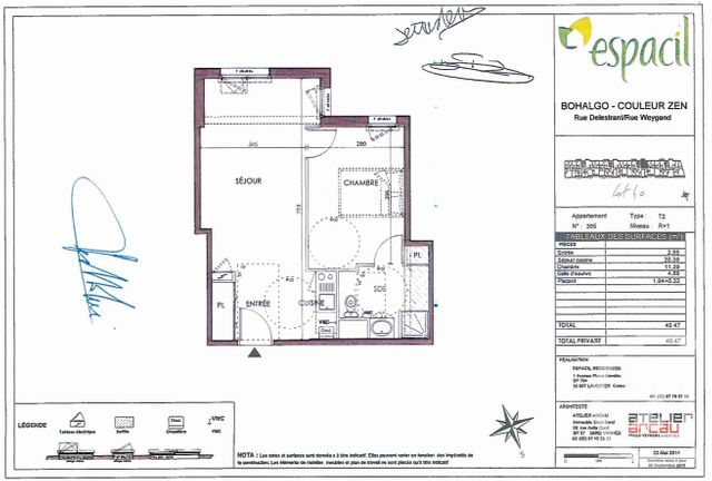 Appartement F2 à vendre - 2 pièces - 40.9 m2 - VANNES - 56 - BRETAGNE - Century 21 Agence De La Madeleine
